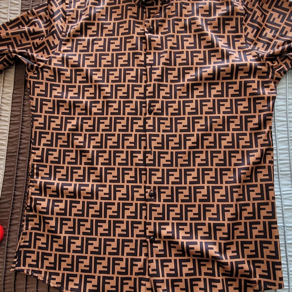 Mens Fendi Brown F shirt